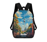 sinyumoney Sac À Dos Scolaire Berlin, Germany Cityscape Illustration Sac À Dos Scolaire Enfant Imprimé En 3D, Sac De Voyage Tendance, Sac D'école Garçon 17inch