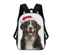sinyumoney Sac À Dos Scolaire Bernese Mountain Dog Santa Portrait Sac À Dos Scolaire Enfant Imprimé En 3D, Sac De Voyage Tendance, Sac D'école Garçon 17inch