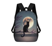 sinyumoney Sac À Dos Scolaire Cat Moon Night Sac À Livres Pour Garçons Et Filles, Sac D'école, Sac Pour Étudiants, Sac De Voyage D'affaires, Sac De Travail 17inch