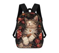 sinyumoney Sac À Dos Scolaire Cat Sleeping in Autumn Leaves Sac À Livres Pour Garçons Et Filles Sac D'école Sac Pour L'université Sac De Voyage D'affaires Sac De Travail 17inch