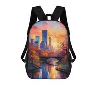 sinyumoney Sac À Dos Scolaire Central Park in Fall Sac À Livres Pour Garçons Et Filles Sac D'école Sac Pour L'université Sac De Voyage D'affaires Sac De Travail 17inch