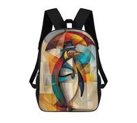 sinyumoney Sac À Dos Scolaire Charming Penguin - Cubist Dandy in The Rain Sac À Livres Pour Garçons Et Filles, Sac D'école, Sac Pour Étudiants, Sac De Voyage D'affaires, Sac De Travail 17inch