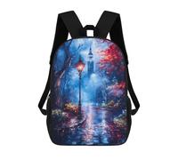 sinyumoney Sac À Dos Scolaire Cityscape Night Painting Sac À Livres Pour Garçons Et Filles Sac D'école Sac Pour L'université Sac De Voyage D'affaires Sac De Travail 17inch