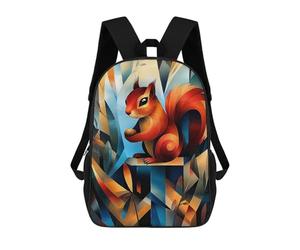 sinyumoney Sac À Dos Scolaire Contemporary Cubist Take on Dürers Squirrel Study - Modern Wildlife Wall Art Sac À Dos Scolaire Enfant Imprimé En 3D, Sac De Voyage Tendance, Sac D'école Garçon 17inch