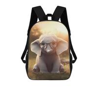 sinyumoney Sac À Dos Scolaire Cute Elephant Read Glasses Sac À Dos Scolaire Enfant Imprimé En 3D, Sac De Voyage Tendance, Sac D'école Garçon 17inch