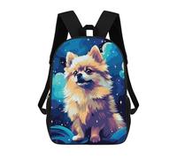 sinyumoney Sac À Dos Scolaire Cute Pomeranian Pixel Art Sac À Dos Scolaire Enfant Imprimé En 3D, Sac De Voyage Tendance, Sac D'école Garçon 17inch