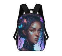 sinyumoney Sac À Dos Scolaire Enchanted Butterfly Portrait -2 Sac À Dos Scolaire Enfant Imprimé En 3D, Sac De Voyage Tendance, Sac D'école Garçon 17inch
