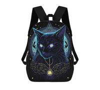 sinyumoney Sac À Dos Scolaire Enchanted Celestial Cat Art Print Sac À Dos Scolaire Enfant Imprimé En 3D, Sac De Voyage Tendance, Sac D'école Garçon 17inch