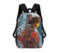 sinyumoney Sac À Dos Scolaire Enfant 17 Pouces Art of Astronauts Sac D'école Imprimé En 3D Pour Garçons (primaire Et Collège)