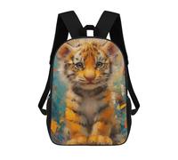 sinyumoney Sac À Dos Scolaire Enfant 17 Pouces Baby Tiger Cub Painting Sac D'école Imprimé En 3D Pour Garçons (primaire Et Collège)