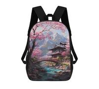 sinyumoney Sac À Dos Scolaire Enfant 17 Pouces Cherry Blossom Serenity-16 Sac D'école Imprimé En 3D Pour Garçons (primaire Et Collège)