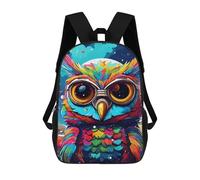 sinyumoney Sac À Dos Scolaire Enfant 17 Pouces Colorful Owl Art Print-5 Sac D'école Imprimé En 3D Pour Garçons (primaire Et Collège)