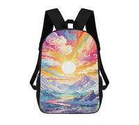 sinyumoney Sac À Dos Scolaire Enfant 17 Pouces Colorful Sunset Landscape-2 Sac D'école Imprimé En 3D Pour Garçons (primaire Et Collège)