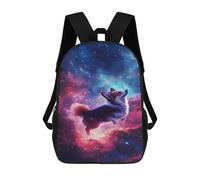 sinyumoney Sac À Dos Scolaire Enfant 17 Pouces Cosmic Corgi Adventure-1 Sac D'école Imprimé En 3D Pour Garçons (primaire Et Collège)