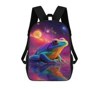 sinyumoney Sac À Dos Scolaire Enfant 17 Pouces Cosmic Frog Reflection-1 Sac D'école Imprimé En 3D Pour Garçons (primaire Et Collège)