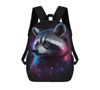 sinyumoney Sac À Dos Scolaire Enfant 17 Pouces Cosmic Raccoon Art Print-25 Sac D'école Imprimé En 3D Pour Garçons (primaire Et Collège)