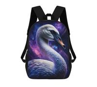 sinyumoney Sac À Dos Scolaire Enfant 17 Pouces Cosmic Swan Art Print-6 Sac D'école Imprimé En 3D Pour Garçons (primaire Et Collège)