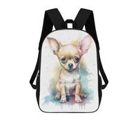 sinyumoney Sac À Dos Scolaire Enfant 17 Pouces Cute Baby Chihuahua Art Sac D'école Imprimé En 3D Pour Garçons (primaire Et Collège)