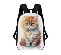 sinyumoney Sac À Dos Scolaire Enfant 17 Pouces Cute Baby Persian Cat Sac D'école Imprimé En 3D Pour Garçons (primaire Et Collège)