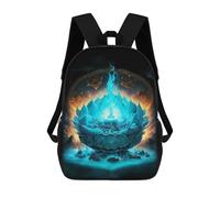 sinyumoney Sac À Dos Scolaire Enfant 17 Pouces Enchanted Lotus Island Sac D'école Imprimé En 3D Pour Garçons (primaire Et Collège)