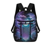 sinyumoney Sac À Dos Scolaire Enfant 17 Pouces Enchanted Night Gateway Sac D'école Imprimé En 3D Pour Garçons (primaire Et Collège)