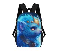 sinyumoney Sac À Dos Scolaire Enfant 17 Pouces Fantasy Blue Unicorn Art Print Sac D'école Imprimé En 3D Pour Garçons (primaire Et Collège)
