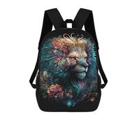 sinyumoney Sac À Dos Scolaire Enfant 17 Pouces Fantasy Lion Art Print-7 Sac D'école Imprimé En 3D Pour Garçons (primaire Et Collège)