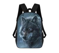 sinyumoney Sac À Dos Scolaire Enfant 17 Pouces Fantasy Wolf Snow Magic Sac D'école Imprimé En 3D Pour Garçons (primaire Et Collège)