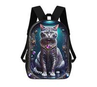 sinyumoney Sac À Dos Scolaire Enfant 17 Pouces Galactic Cat Chronicles Sac D'école Imprimé En 3D Pour Garçons (primaire Et Collège)