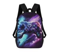 sinyumoney Sac À Dos Scolaire Enfant 17 Pouces Galactic Gaming Controller Art Sac D'école Imprimé En 3D Pour Garçons (primaire Et Collège)