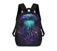 sinyumoney Sac À Dos Scolaire Enfant 17 Pouces Galactic Jellyfish Art Print Sac D'école Imprimé En 3D Pour Garçons (primaire Et Collège)