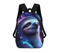 sinyumoney Sac À Dos Scolaire Enfant 17 Pouces Galactic Sloth Portrait-1 Sac D'école Imprimé En 3D Pour Garçons (primaire Et Collège)