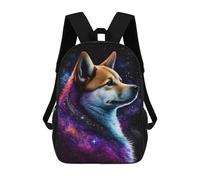sinyumoney Sac À Dos Scolaire Enfant 17 Pouces Galactic Wolf Portrait -3 Sac D'école Imprimé En 3D Pour Garçons (primaire Et Collège)