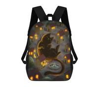 sinyumoney Sac À Dos Scolaire Enfant 17 Pouces Giant Cat in The Village Sac D'école Imprimé En 3D Pour Garçons (primaire Et Collège)