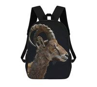 sinyumoney Sac À Dos Scolaire Enfant 17 Pouces Ibex Sac D'école Imprimé En 3D Pour Garçons (primaire Et Collège)