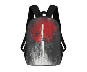 sinyumoney Sac À Dos Scolaire Enfant 17 Pouces Japanese Sword Art Print -2 Sac D'école Imprimé En 3D Pour Garçons (primaire Et Collège)