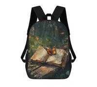 sinyumoney Sac À Dos Scolaire Enfant 17 Pouces Nature's Whisper A Butterfly's Journey Sac D'école Imprimé En 3D Pour Garçons (primaire Et Collège)