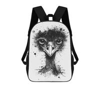 sinyumoney Sac À Dos Scolaire Enfant 17 Pouces Ostrich Watercolor Sac D'école Imprimé En 3D Pour Garçons (primaire Et Collège)