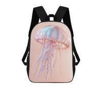 sinyumoney Sac À Dos Scolaire Enfant 17 Pouces Pink Jellyfish Illustration Sac D'école Imprimé En 3D Pour Garçons (primaire Et Collège)