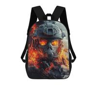 sinyumoney Sac À Dos Scolaire Enfant 17 Pouces Post-Apocalyptic Warrior Gear Sac D'école Imprimé En 3D Pour Garçons (primaire Et Collège)