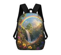 sinyumoney Sac À Dos Scolaire Enfant 17 Pouces Rainbow Garden Fantasy Sac D'école Imprimé En 3D Pour Garçons (primaire Et Collège)