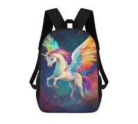 sinyumoney Sac À Dos Scolaire Enfant 17 Pouces Rainbow Unicorn Fantasy Art Sac D'école Imprimé En 3D Pour Garçons (primaire Et Collège)