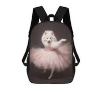sinyumoney Sac À Dos Scolaire Enfant 17 Pouces Samoyed Ballerina Sac D'école Imprimé En 3D Pour Garçons (primaire Et Collège)