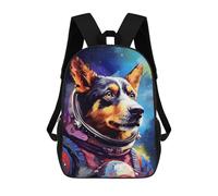 sinyumoney Sac À Dos Scolaire Enfant 17 Pouces Space Dog Adventure -1 Sac D'école Imprimé En 3D Pour Garçons (primaire Et Collège)