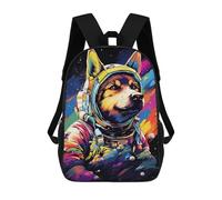 sinyumoney Sac À Dos Scolaire Enfant 17 Pouces Space Dog Astronaut Art Print-6 Sac D'école Imprimé En 3D Pour Garçons (primaire Et Collège)