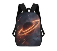 sinyumoney Sac À Dos Scolaire Enfant 17 Pouces Space Planet with Rings Sac D'école Imprimé En 3D Pour Garçons (primaire Et Collège)