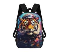 sinyumoney Sac À Dos Scolaire Enfant 17 Pouces Space Tiger Adventure-7 Sac D'école Imprimé En 3D Pour Garçons (primaire Et Collège)