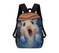 sinyumoney Sac À Dos Scolaire Enfant 17 Pouces Squirrel with Open Mouth Painting Sac D'école Imprimé En 3D Pour Garçons (primaire Et Collège)