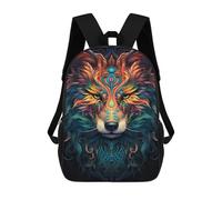 sinyumoney Sac À Dos Scolaire Enfant 17 Pouces Steampunk Lion Art Print Sac D'école Imprimé En 3D Pour Garçons (primaire Et Collège)