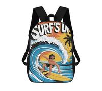 sinyumoney Sac À Dos Scolaire Enfant 17 Pouces Surfer Riding Wave Sac D'école Imprimé En 3D Pour Garçons (primaire Et Collège)